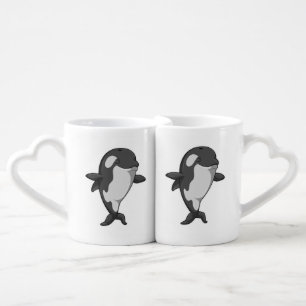 Killer whale at Yoga Fitness in Standing Coffee Mug Set