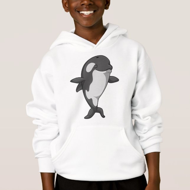 Killer whale at Yoga Fitness in Standing Hoodie (Front)