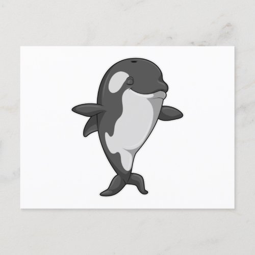 Killer whale at Yoga Fitness in Standing Postcard