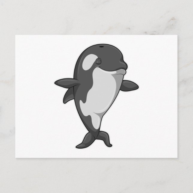Killer whale at Yoga Fitness in Standing Postcard (Front)