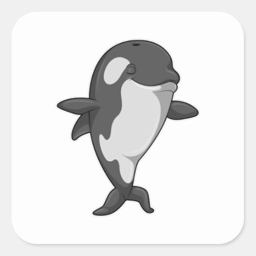 Killer whale at Yoga Fitness in Standing Square Sticker
