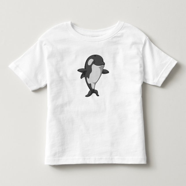 Killer whale at Yoga Fitness in Standing Toddler T-shirt (Front)