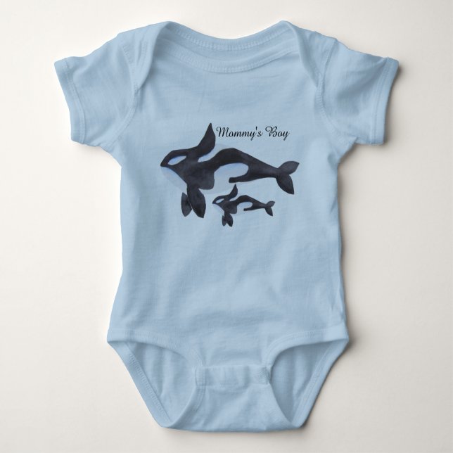 Killer Whale Baby Outfit Baby Bodysuit (Front)