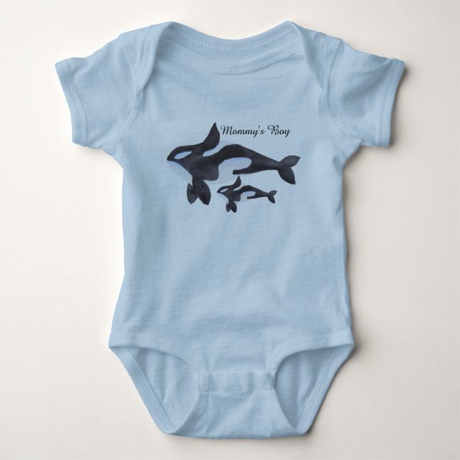Killer Whale Baby Outfit Bodysuit (Front)
