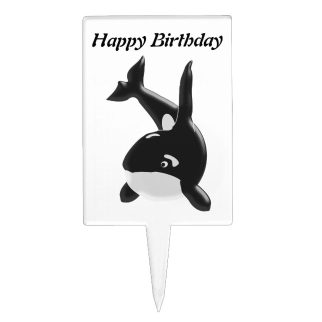 Killer Whale Birthday Cake Topper (Front)