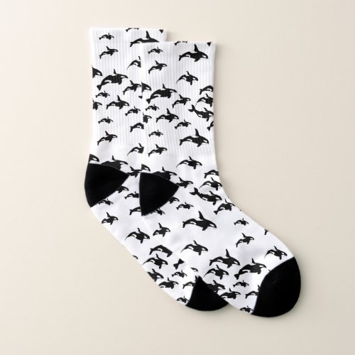 Killer Whale Black and White Novelty Socks