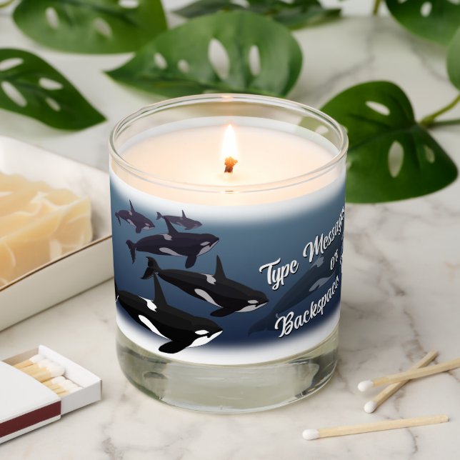 Killer Whale Candles Custom Orca Whale Candle (Lit)