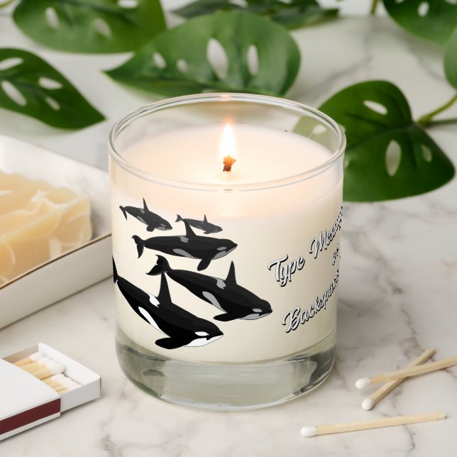 Killer Whale Candles Custom Orca Whale Candle (Lit)