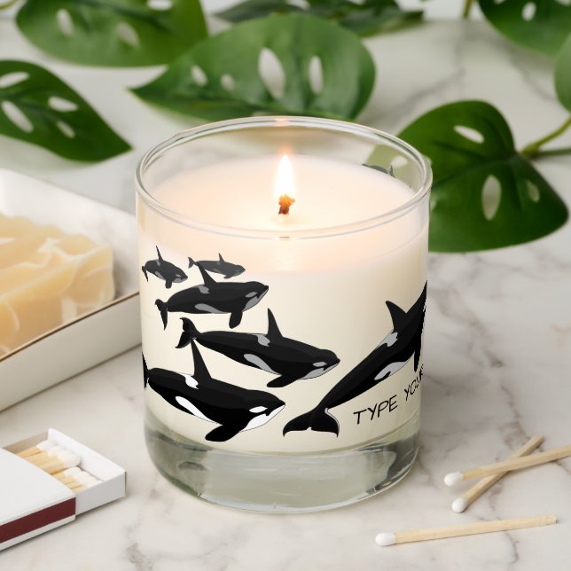 Killer Whale Candles Custom Orca Whale Candle (Lit)