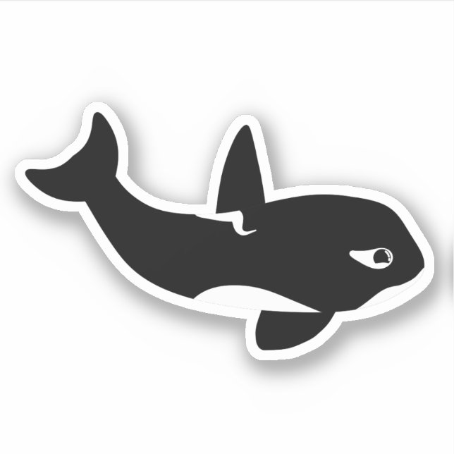 Killer Whale Cartoon - Cute Sticker (Front)
