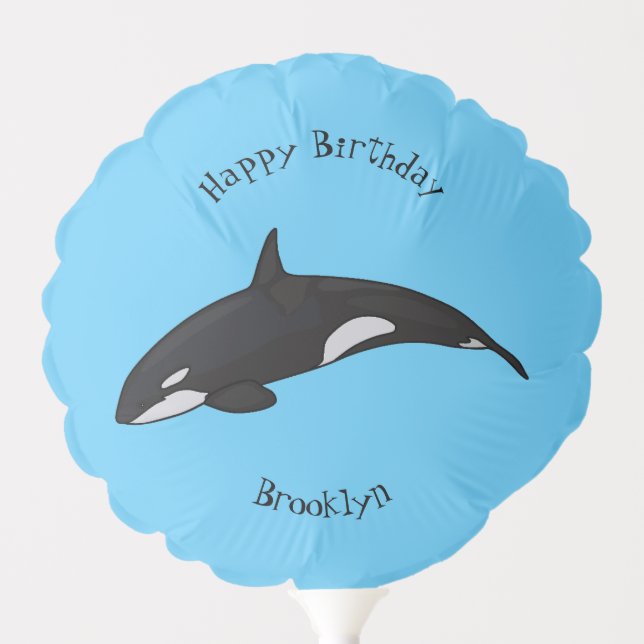 Killer whale cartoon illustration balloon (Front)