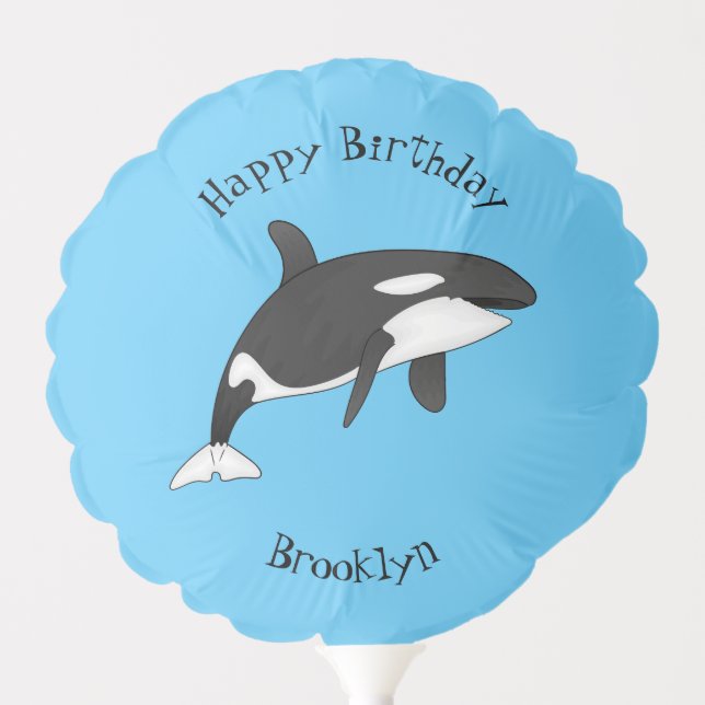 Killer whale cartoon illustration  balloon (Front)