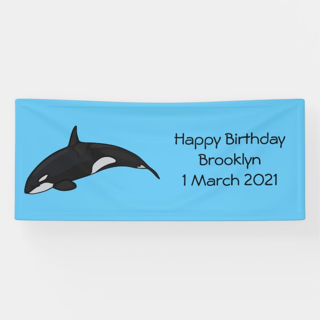 Killer whale cartoon illustration banner (Horizontal)