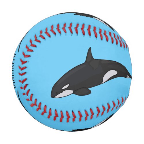 Killer whale cartoon illustration baseball