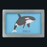 Killer whale cartoon illustration  belt buckle<br><div class="desc">Killer whale cartoon illustration</div>