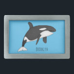 Killer whale cartoon illustration  belt buckle<br><div class="desc">Killer whale cartoon illustration</div>