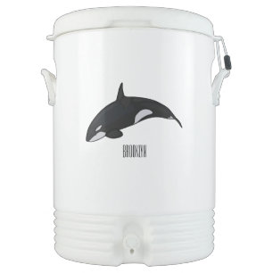 Killer whale cartoon illustration beverage cooler