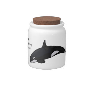 Killer whale cartoon illustration candy jar