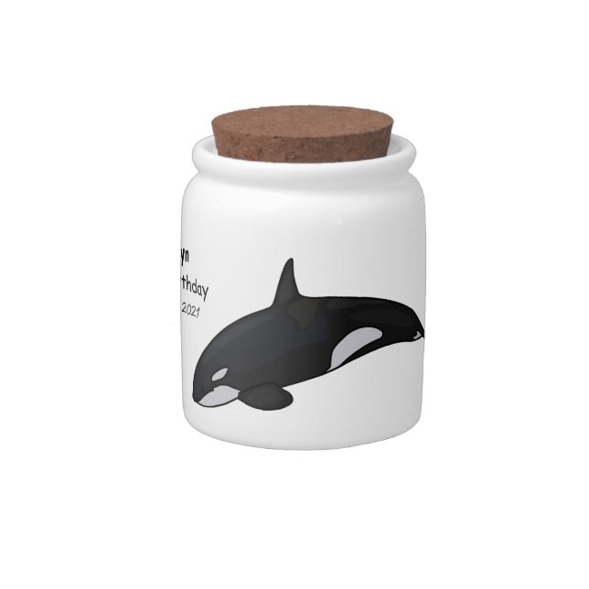 Killer whale cartoon illustration candy jar (Right)