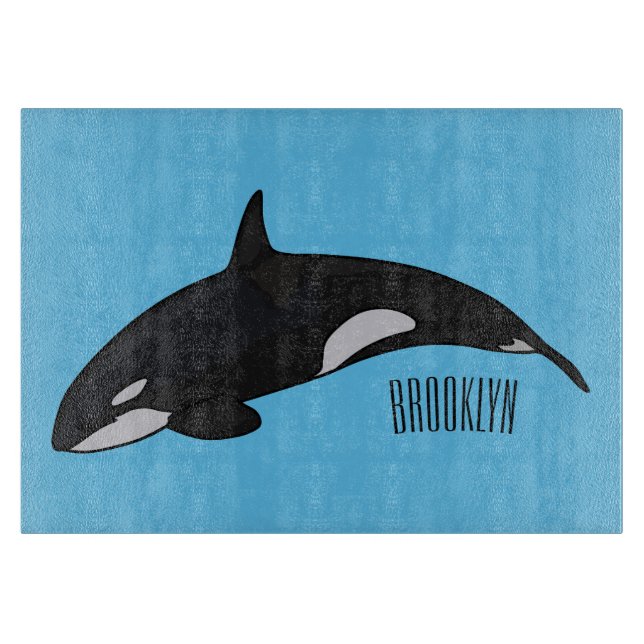 Killer whale cartoon illustration cutting board (Front)