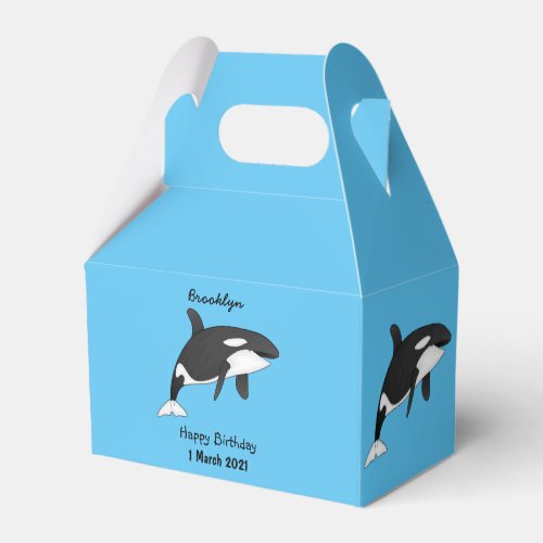 Killer whale cartoon illustration  favor boxes