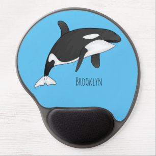 Killer whale cartoon illustration gel mouse pad