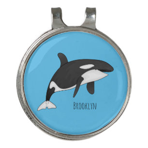 Killer whale cartoon illustration golf hat clip