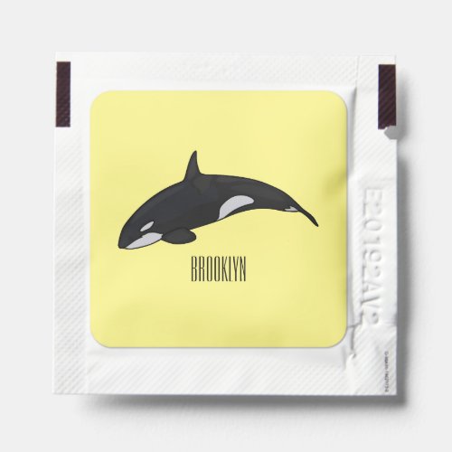 Killer whale cartoon illustration hand sanitizer packet