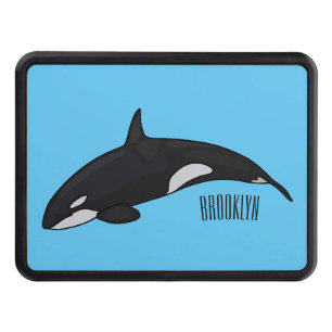 Killer whale cartoon illustration hitch cover