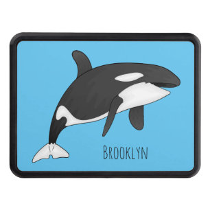 Killer whale cartoon illustration hitch cover