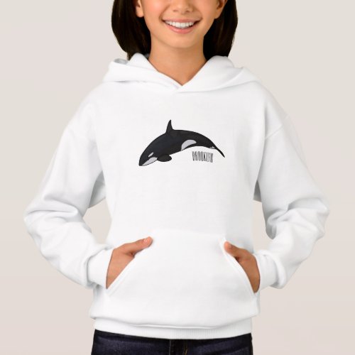 Killer whale cartoon illustration hoodie