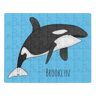 Killer whale cartoon illustration jigsaw puzzle