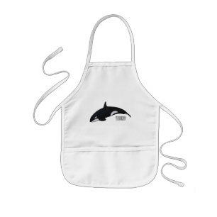 Killer whale cartoon illustration kids' apron