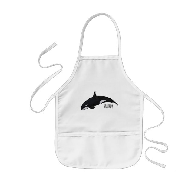 Killer whale cartoon illustration kids' apron (Front)