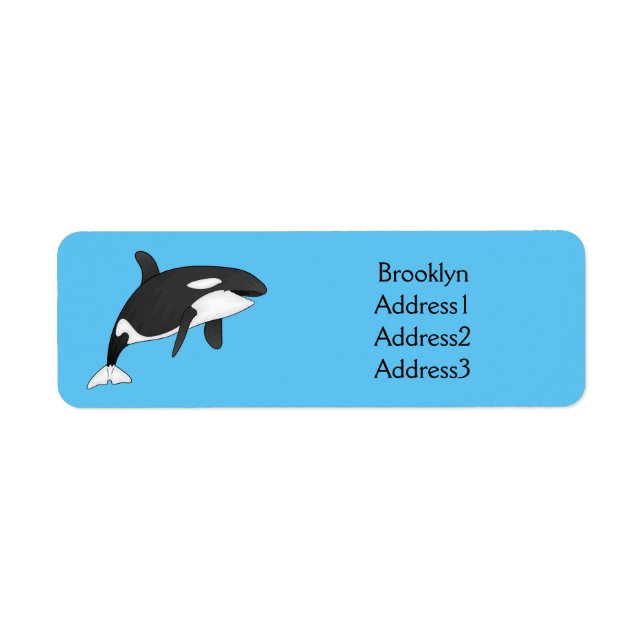 Killer whale cartoon illustration  label (Front)