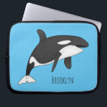 Killer whale cartoon illustration laptop sleeve<br><div class="desc">Killer whale cartoon illustration</div>