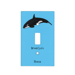 Killer whale cartoon illustration light switch cover