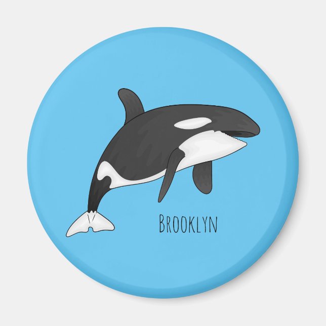 Killer whale cartoon illustration  magnet (Front)