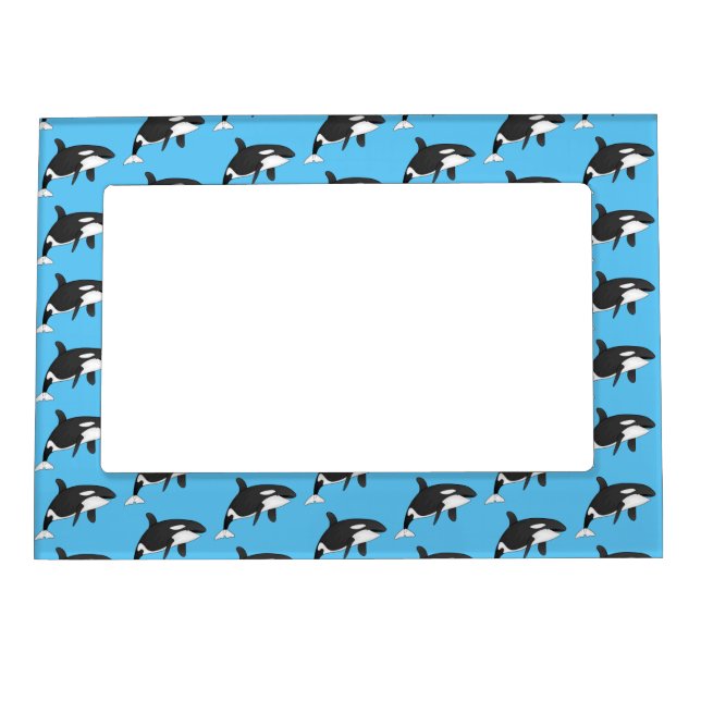 Killer whale cartoon illustration  magnetic frame (Front)