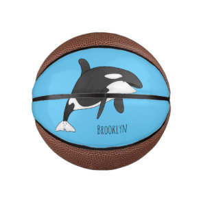 Killer whale cartoon illustration mini basketball