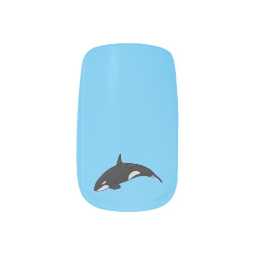 Killer whale cartoon illustration minx nail art
