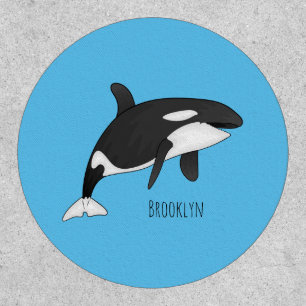 Killer whale cartoon illustration patch