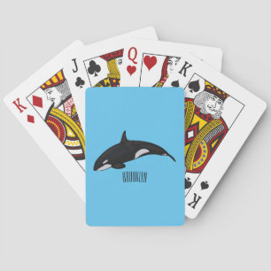 Killer whale cartoon illustration poker cards