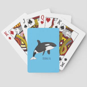 Killer whale cartoon illustration poker cards