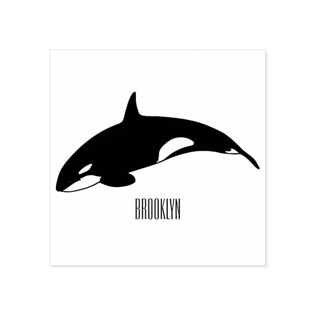 Killer whale cartoon illustration rubber stamp (Imprint)