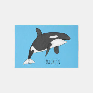 Killer whale cartoon illustration  rug