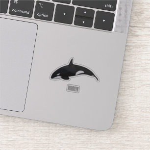 Killer whale cartoon illustration sticker
