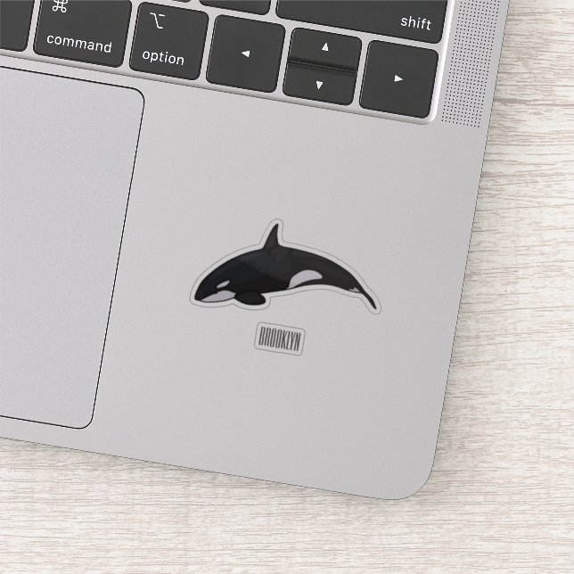 Killer whale cartoon illustration sticker (Detail)