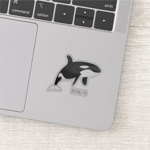Killer whale cartoon illustration  sticker