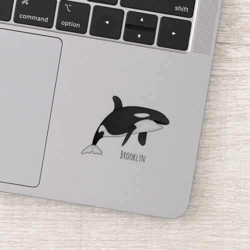 Killer whale cartoon illustration  sticker